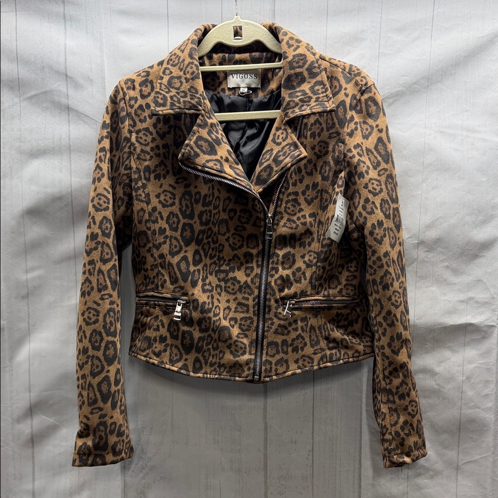 Brown Leopard Print Women's Jacket